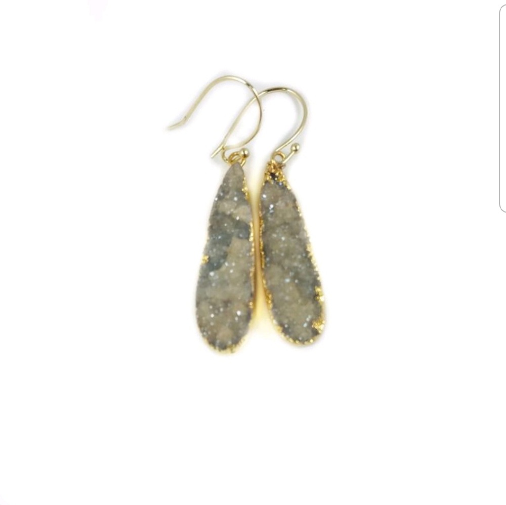 Taupe Crystal Earrings